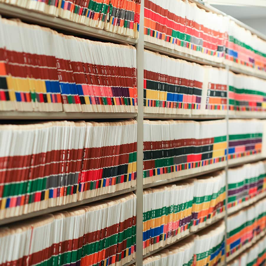 4-Post Shelving for Color-coded Files