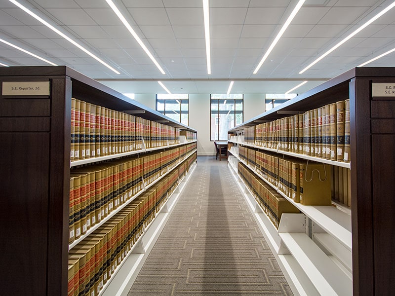 Counter-height library shelving