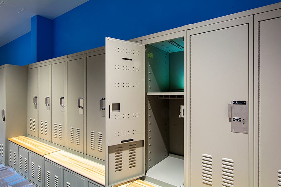 Personal Storage Lockers with Bench Seating