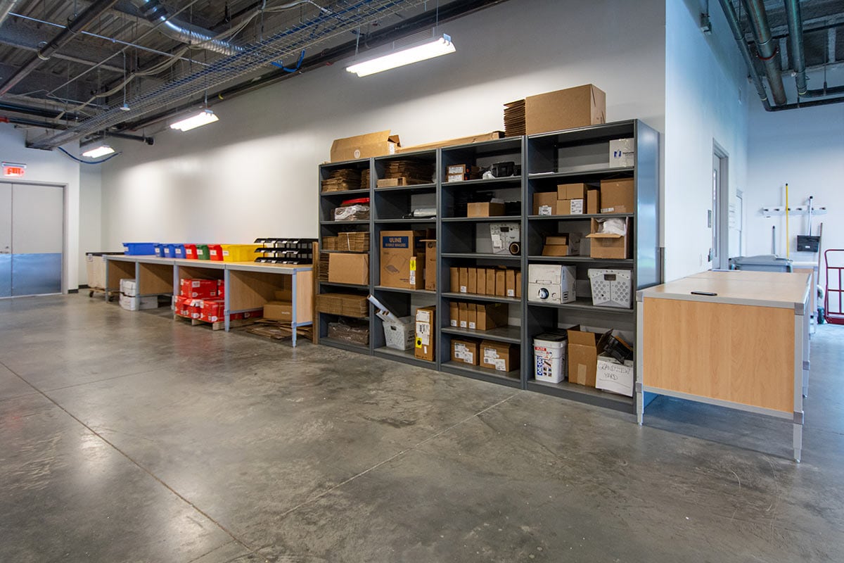 4-Post Shelving in Shipping and Receiving Area