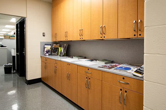 Class Information and Supplies Stored in Modular Casework