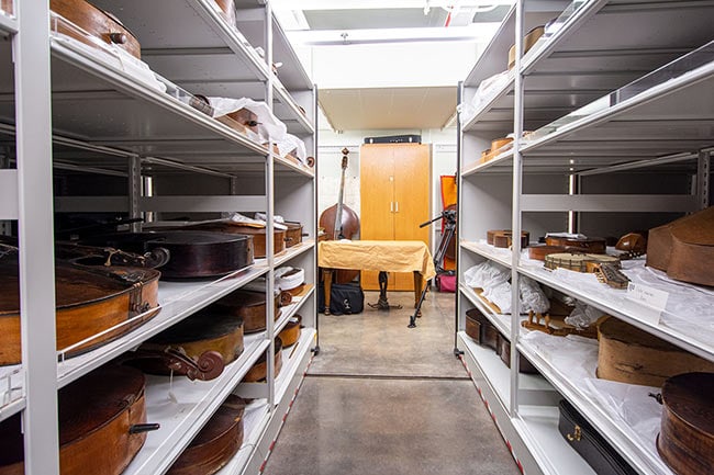 Instruments Stored on 4-Post Shelving