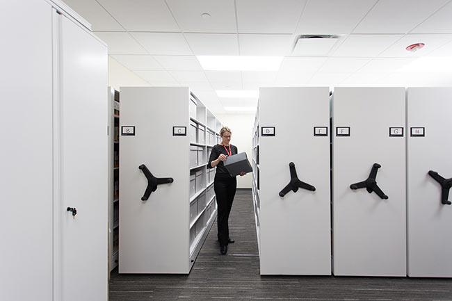Mechanical-Assist Mobile Shelving for Archives and Special Collections