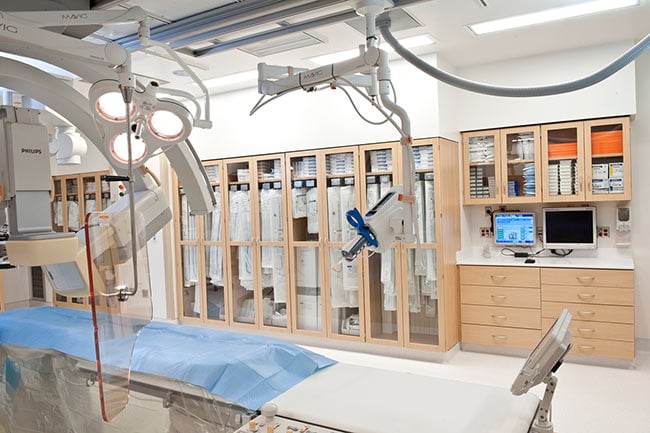 Operating Room Storage with Laminate Modular Casework