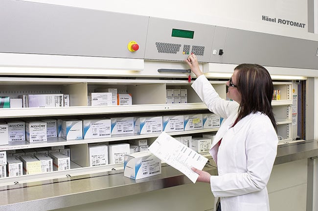 Organized Materials Management Storage in Vertical Carousel