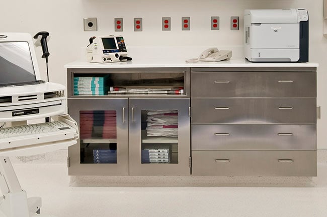 Stainless Steel Modular Casework in Procedure Rooms
