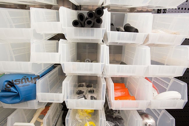 Bin Shelving Storing Sports Equipment Maintenance Supplies
