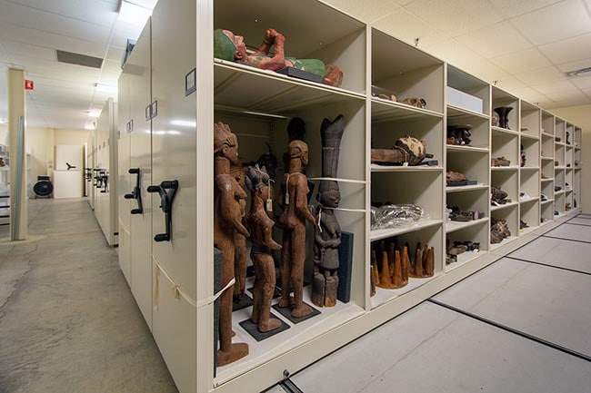 Compact Shelving Storing Museum Artifacts