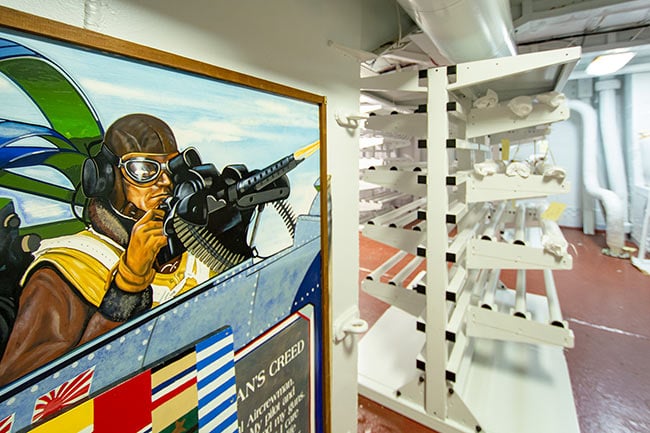 Flags and Textiles Stored on Cantilever Shelving