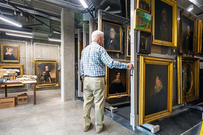 High-Density Moveable Art Storage Racks