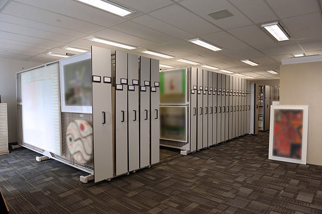 High-Density Sliding Mobile Art Racks