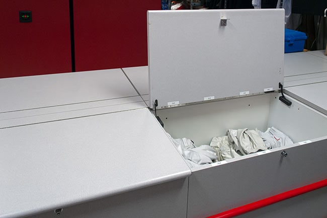 Lockable Laminate Cabinets for Sorting and Storing Laundry