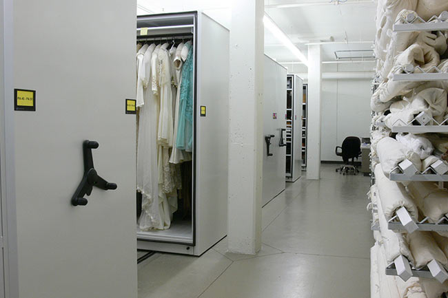 Mobile Shelving and Racks Storing Garments and Textiles