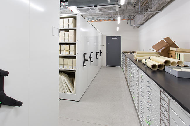 Museum Archival Storage in Museum Cabinets and Compact Shelving