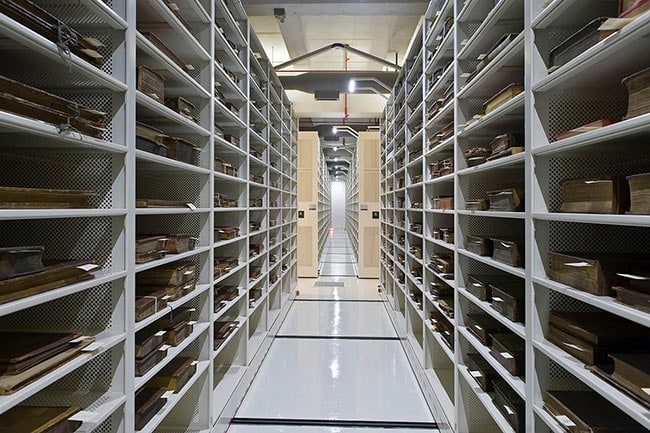 Powered High-Density Mobile Shelving Storing Rare Books