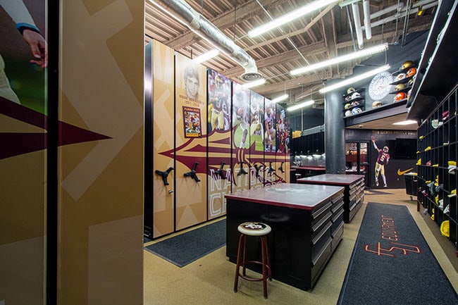 Work Area and Modular Drawer Cabinets for Athletic Trainer Storage