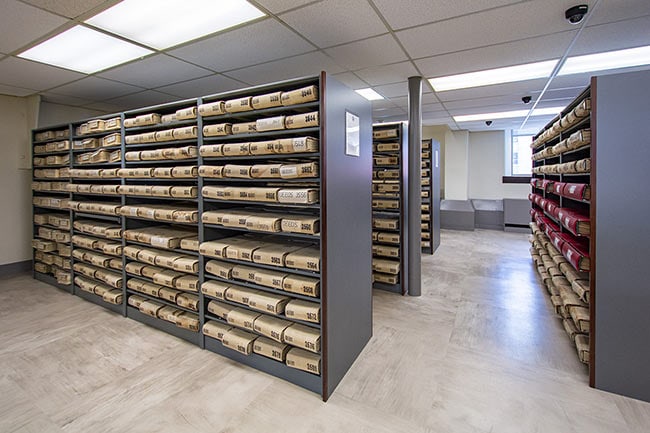 4-Post Shelving for Deed Book Storage