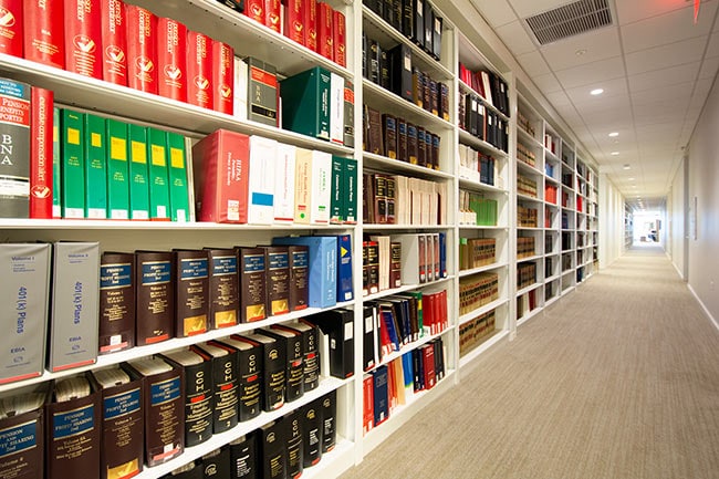 Binders and Books Stored on Case Type Shelving