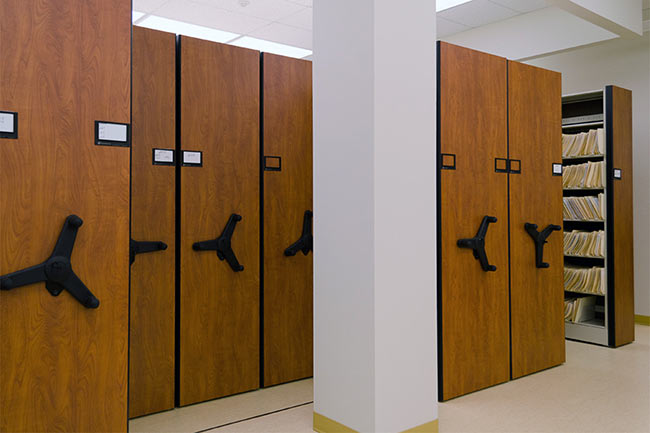 Mechanical-Assist Mobile Shelving for Audit Records