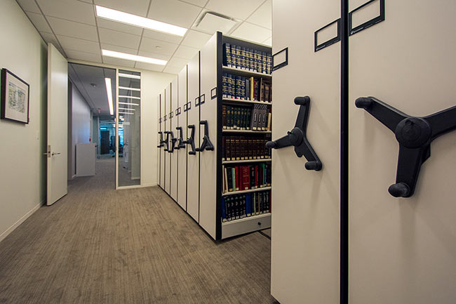 Mechanical-Assist Moveable Shelving in Clerk of Courts Office