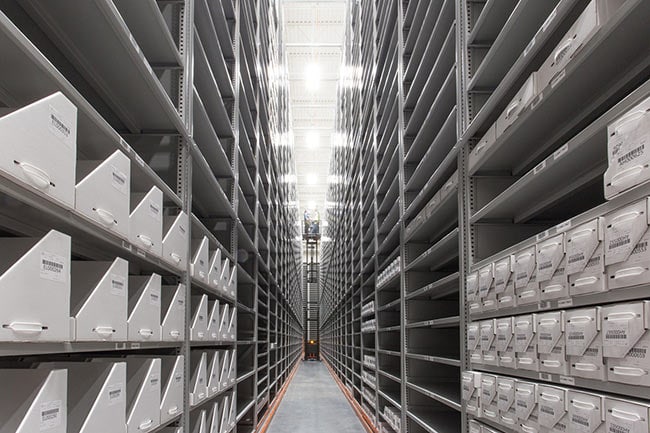 Mobile High-Bay Shelving for Off-Site Library Storage