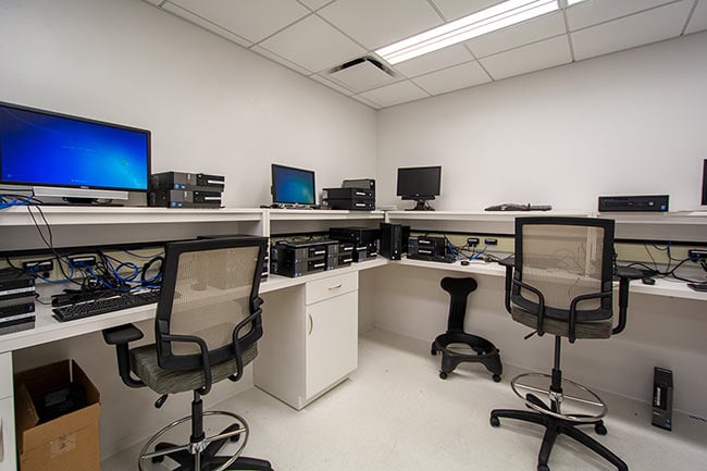 Modular Cabinets and Work Area in IT Room