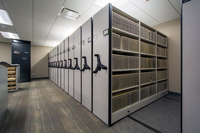 Moveable Shelving for Efficient Register of Deeds Storage