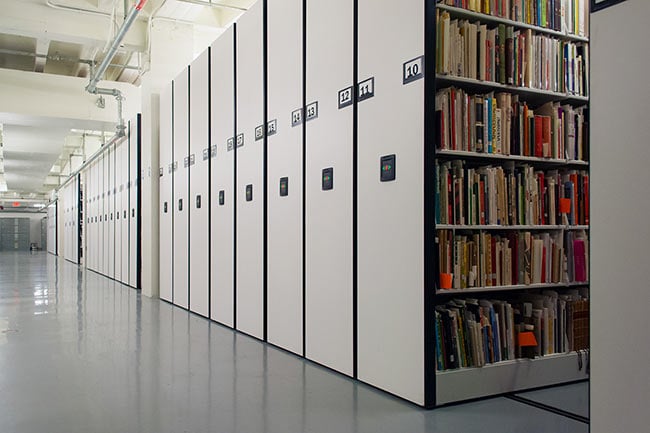 Powered Compact Shelving for Storing Library Archives