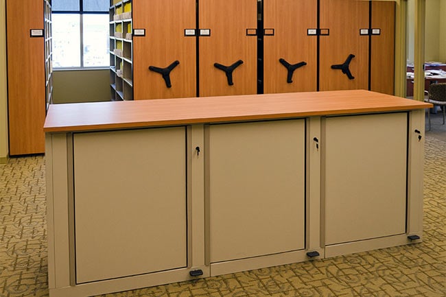 Revenue and Finance Records Stored in Rotary Files and Mobile Shelving