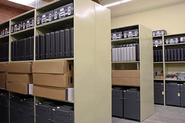 Voting Machines Stored on 4-Post Shelving