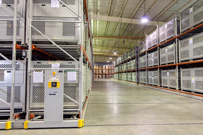 ActivRAC Mobile Shelving Storing Military Parachute Containers