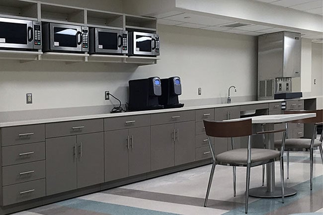 Laminate Modular Casework Cabinets in Break Room