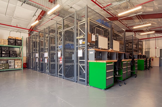 Wire Cages Securing Military Maintenance Equipment and Supplies