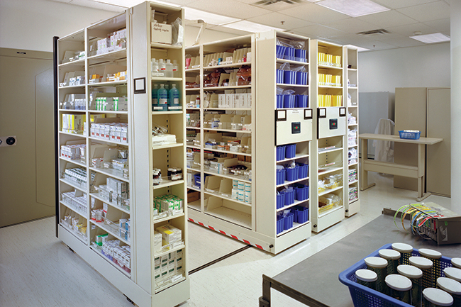 Mobile Shelving for Pharmacy Storage