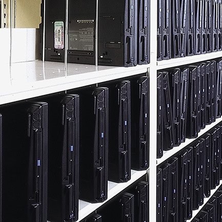 Laptops-Stored-on-4-Post-Shelving